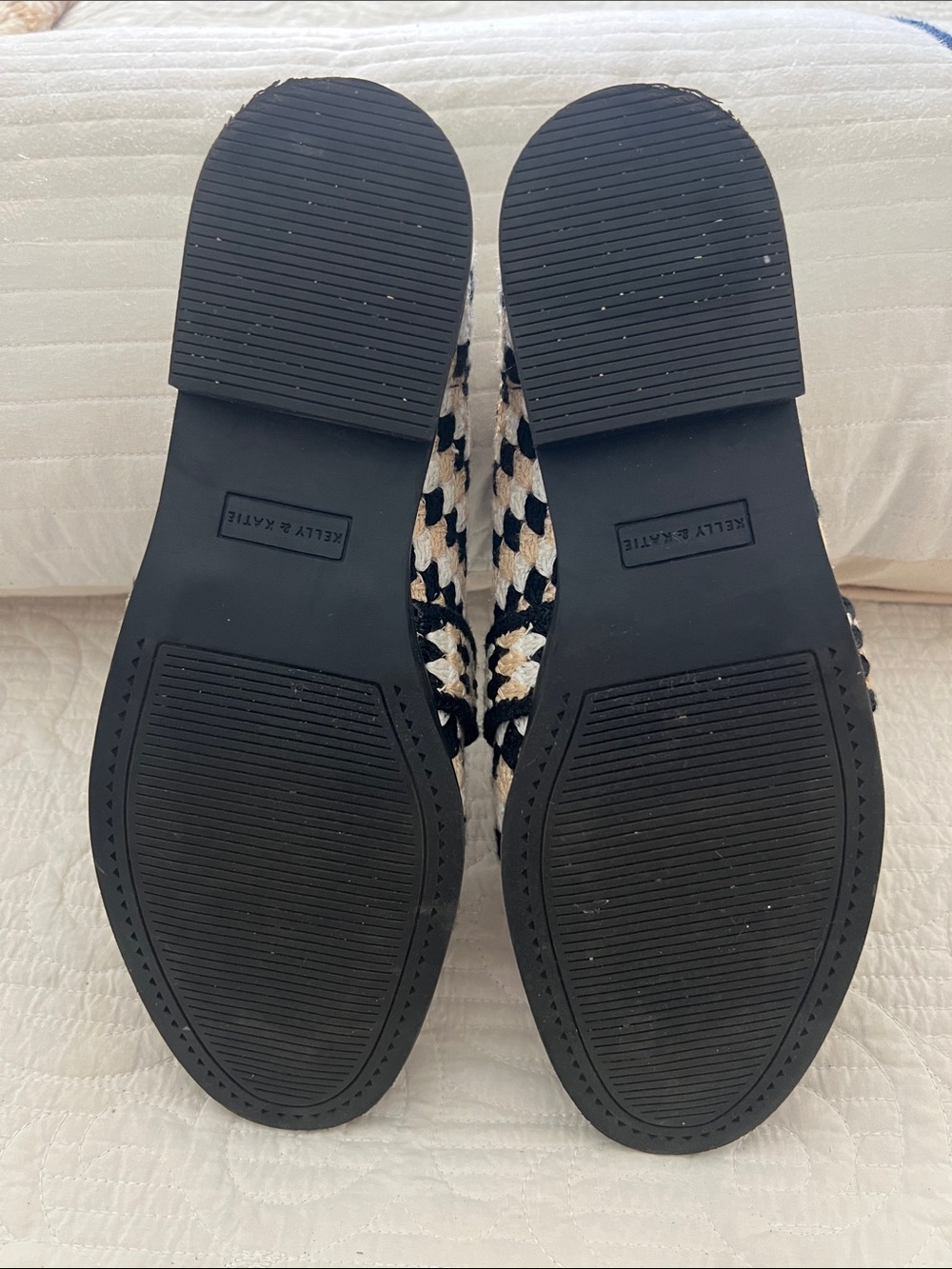 Kelly & Katie Black, White & Tan Crochet Pointed Loafers - Picture 2 of 4